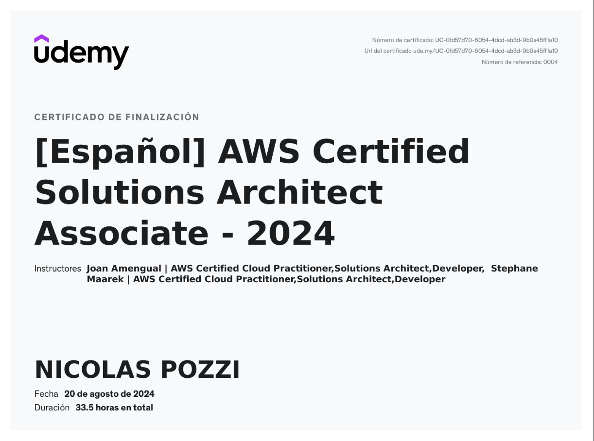 AWS Certified Solutions Architect Associate